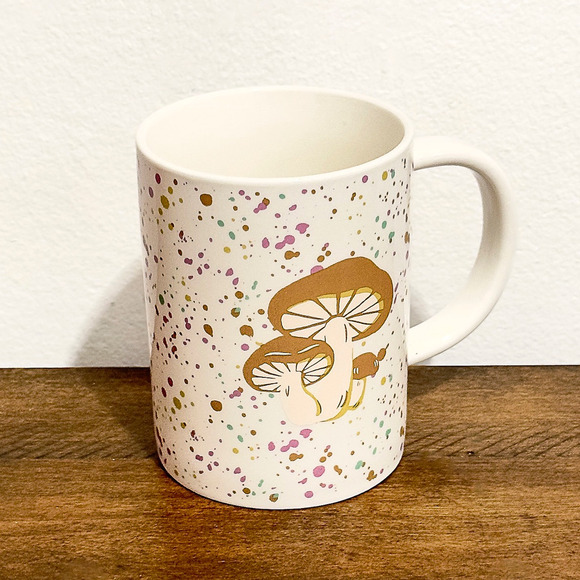 NWT: Room Essentials - Speckled Mushrooms, Ceramic, Coffee Mug (16 fl. oz) - Picture 3 of 5